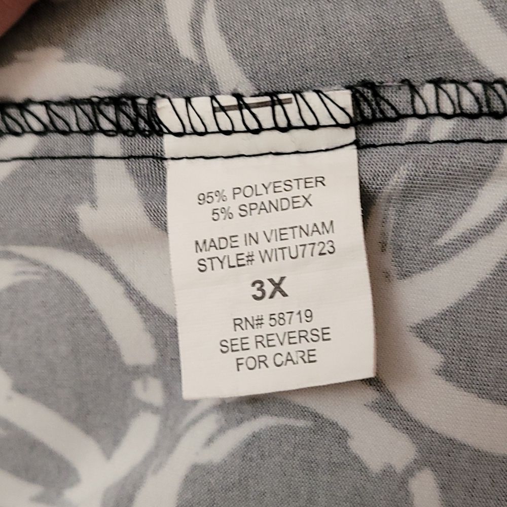 NOTATIONS 3X Black & White Scoop Neck Top - Picture 5 of 6